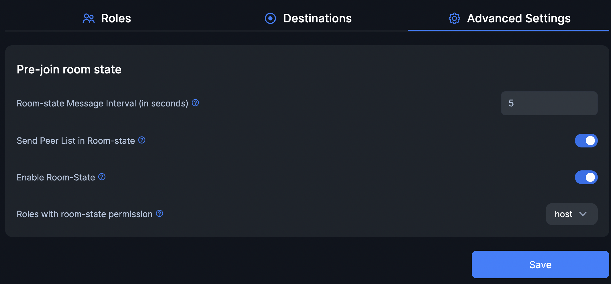 Advanced settings