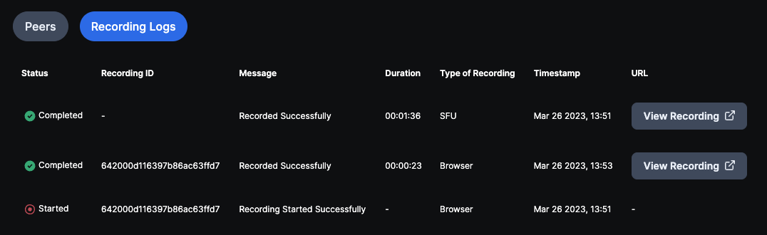 Recording links
